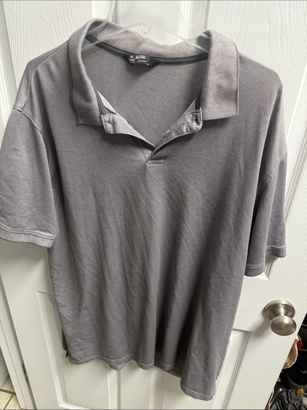 Men's Gray Polo Shirt - Classic Casual Fit members mark 2Xl